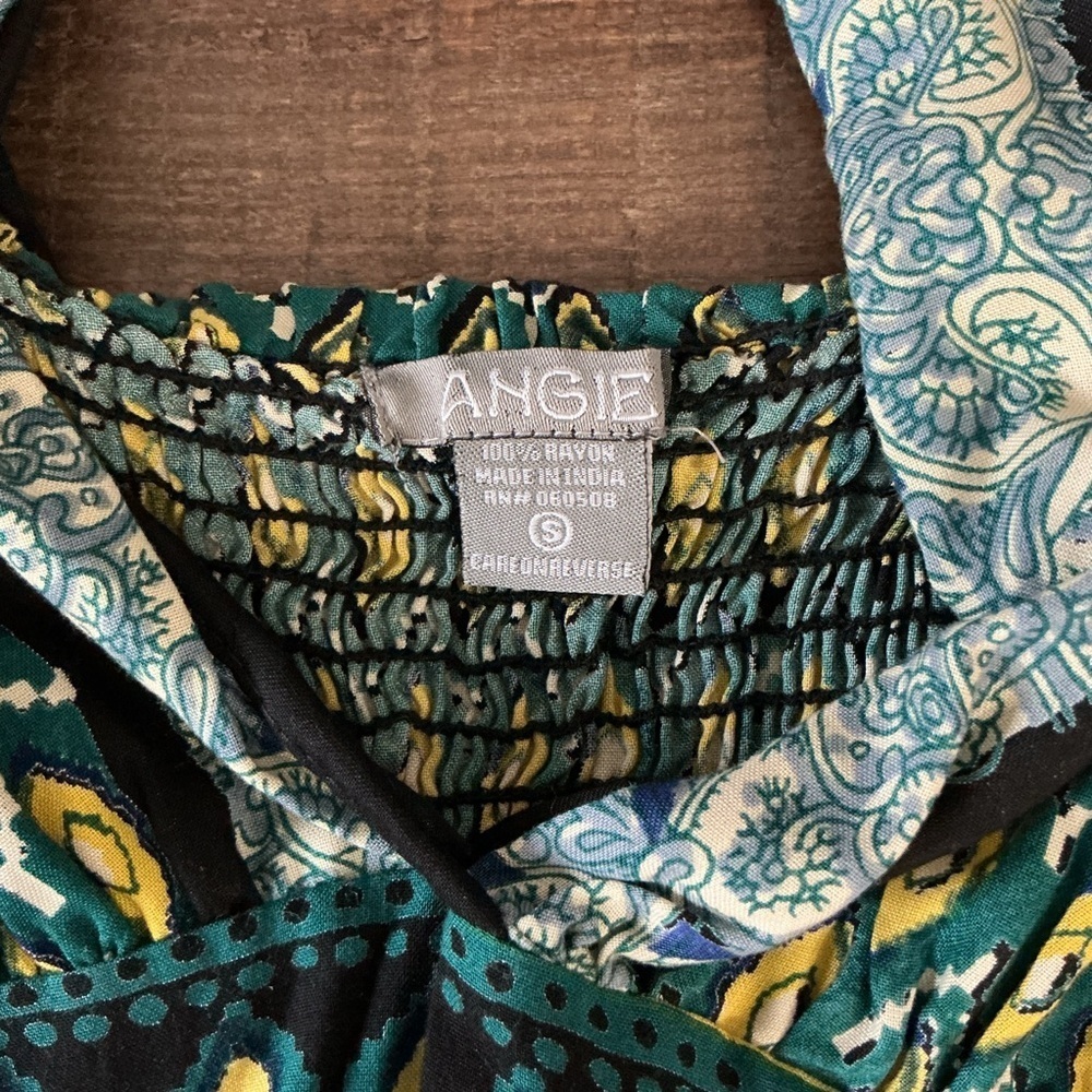 Angie Vibrant Blue and Green Maxi Dress - Picture 4 of 9